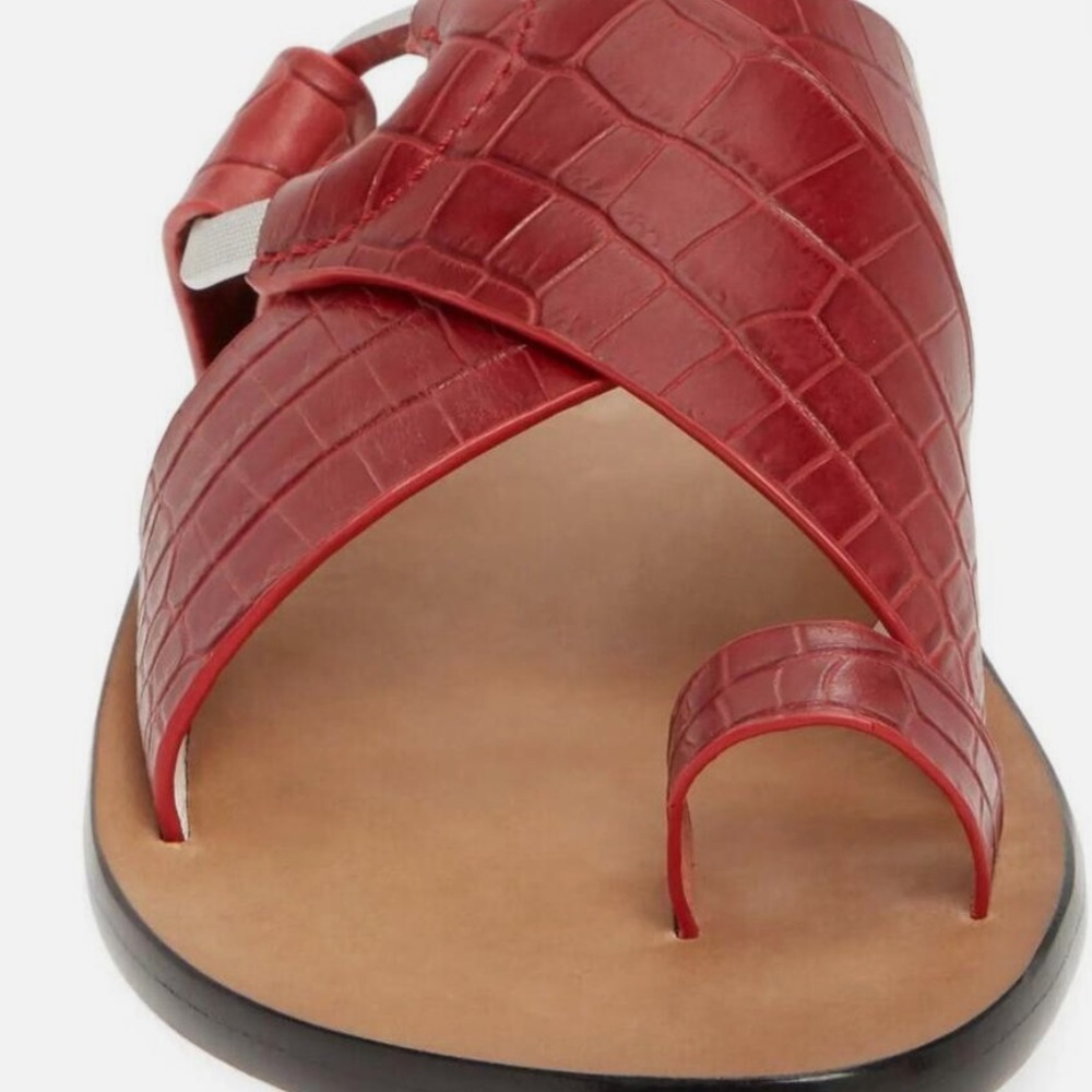 RAG & BONE August Rouge Croco Leather Slide Sandal sz. 39 - Picture 4 of 5